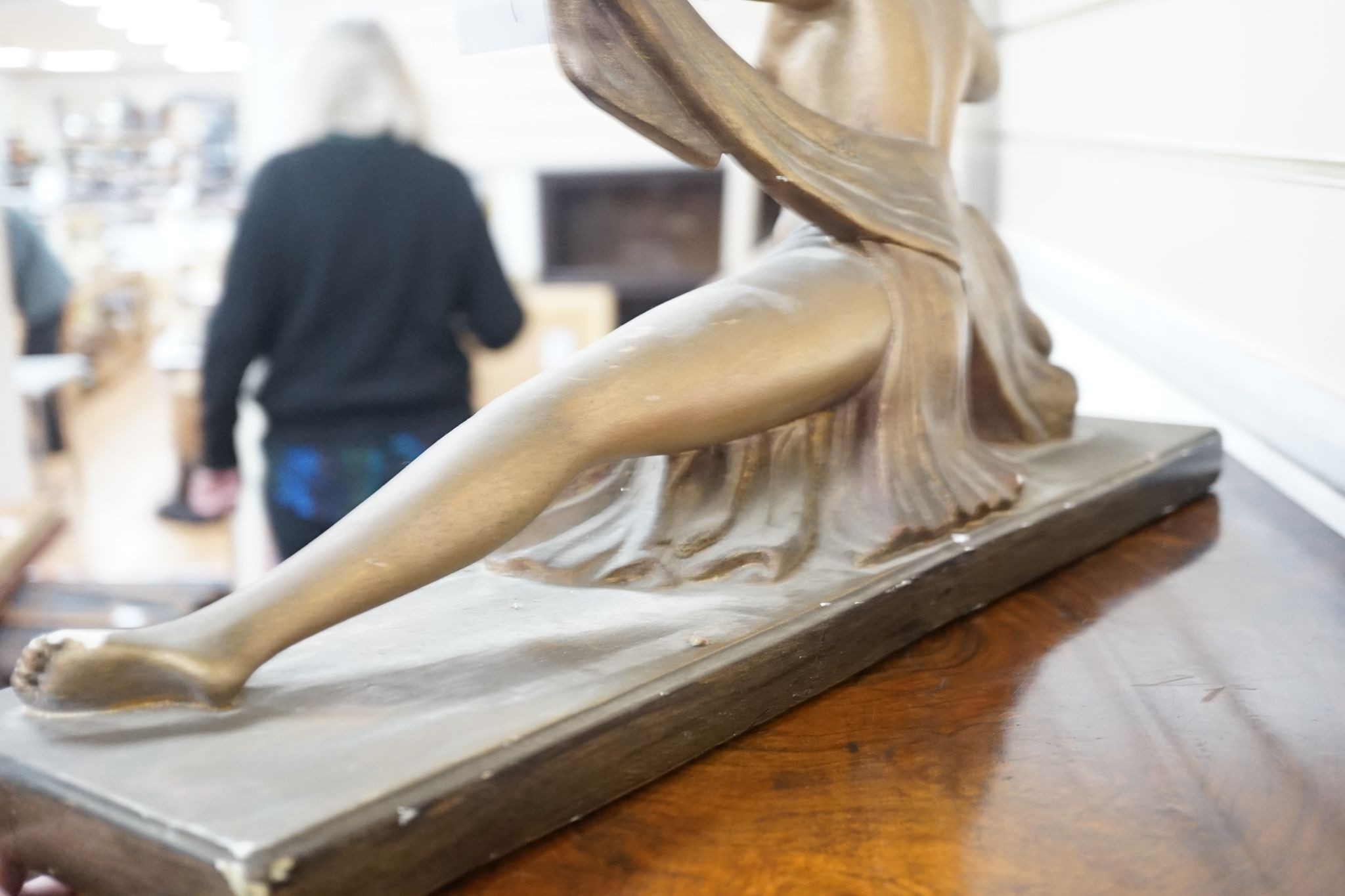 An Art deco style plaster figure 55cm